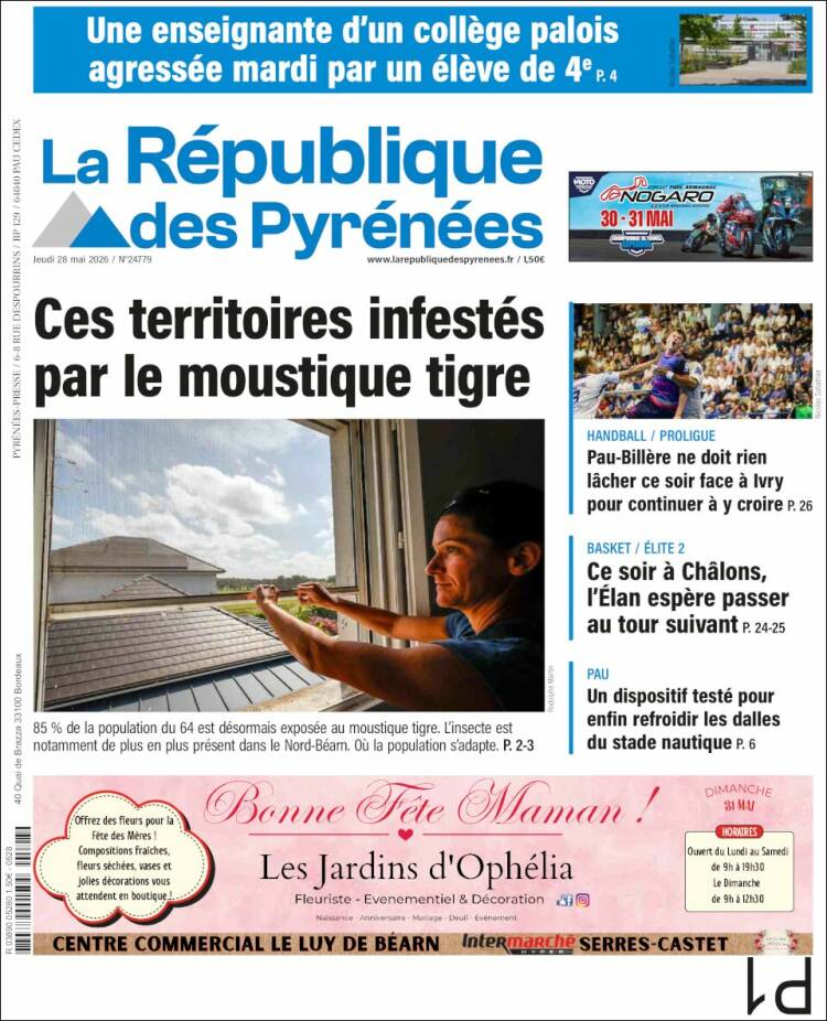 Portada de La République des Pyrénées (Francia)