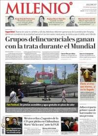 Portada de Milenio - Jalisco (México)