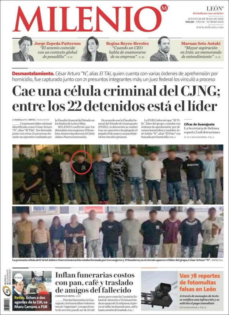 Portada de Milenio de León (México)