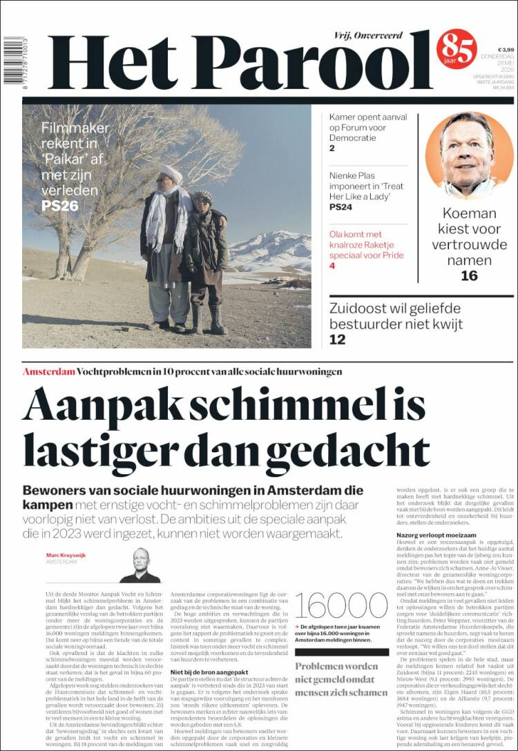 Portada de Het Parool (Países Bajos)