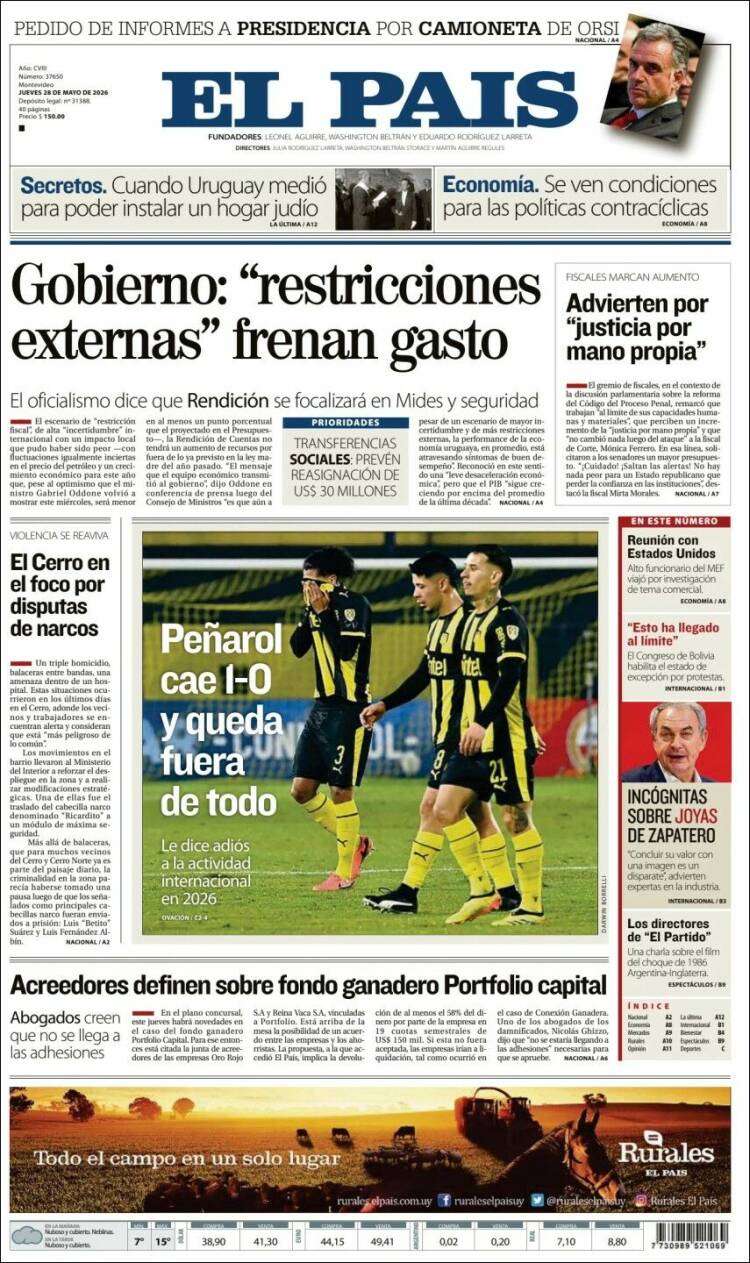 Portada de El País (Uruguay)