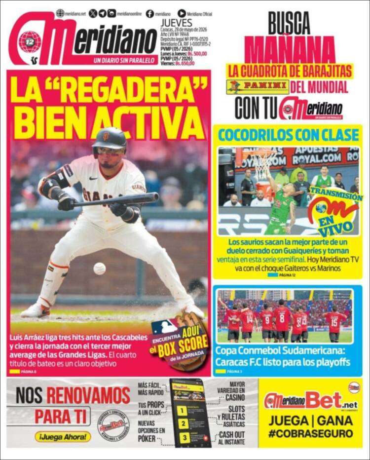 Portada de Meridiano (Venezuela)