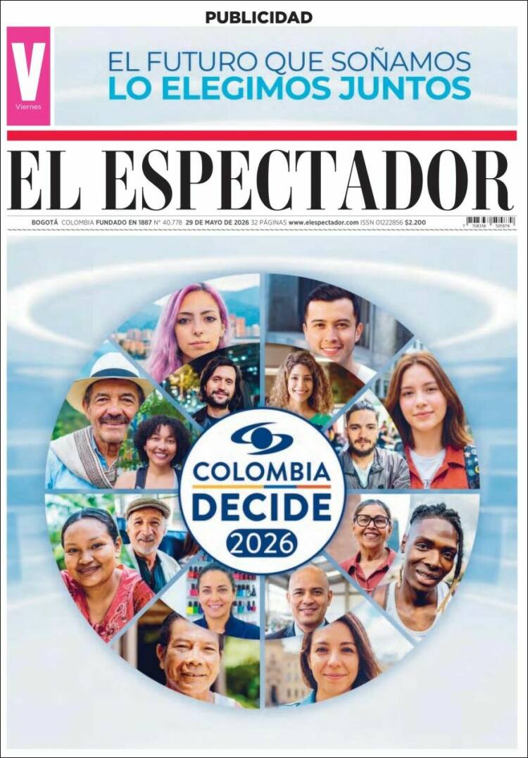 Portada de El Espectador (Colombia)
