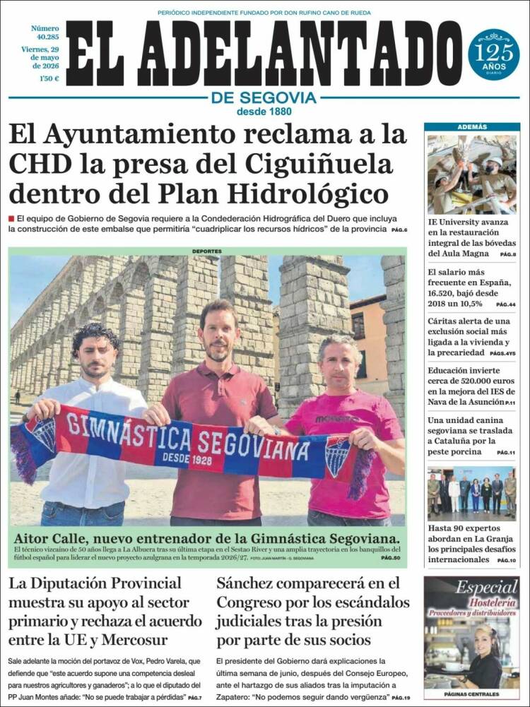 Portada de El Adelantado de Segovia (España)