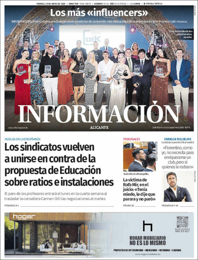 Portada de Diario Información (España)