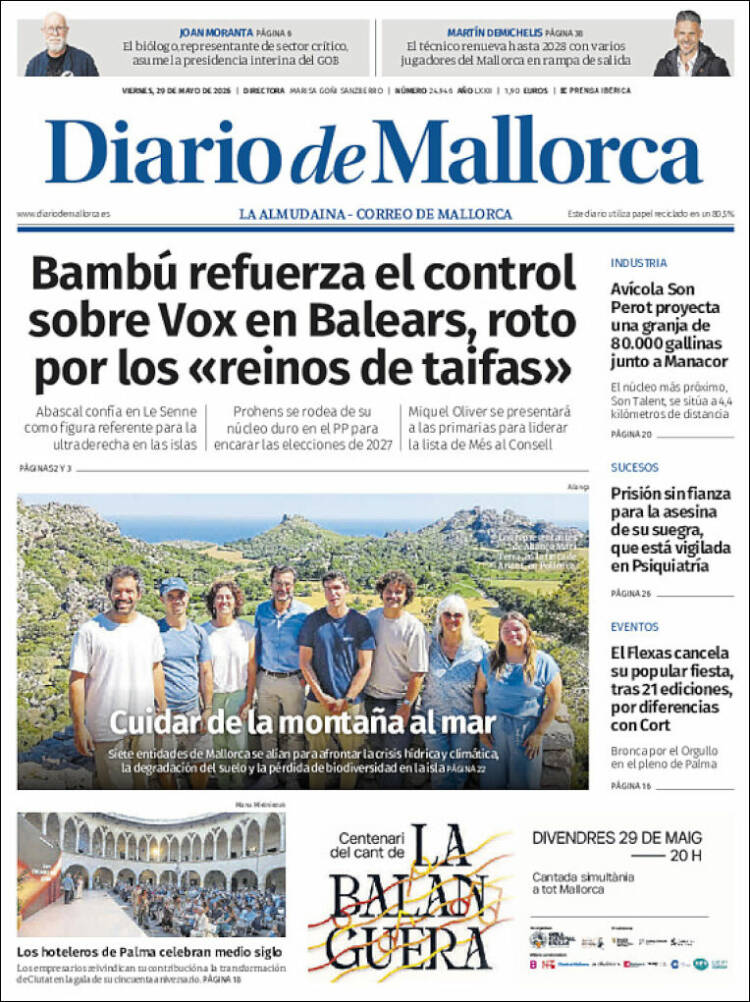 Portada de Diario de Mallorca (España)