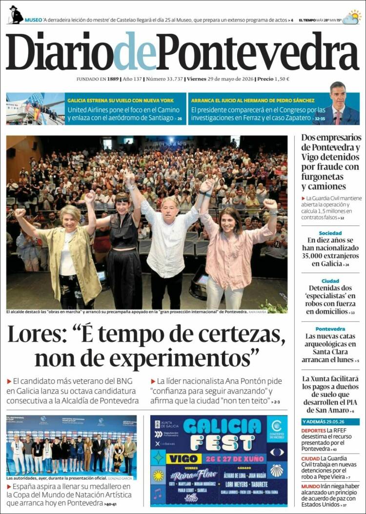 Portada de Diario de Pontevedra (España)