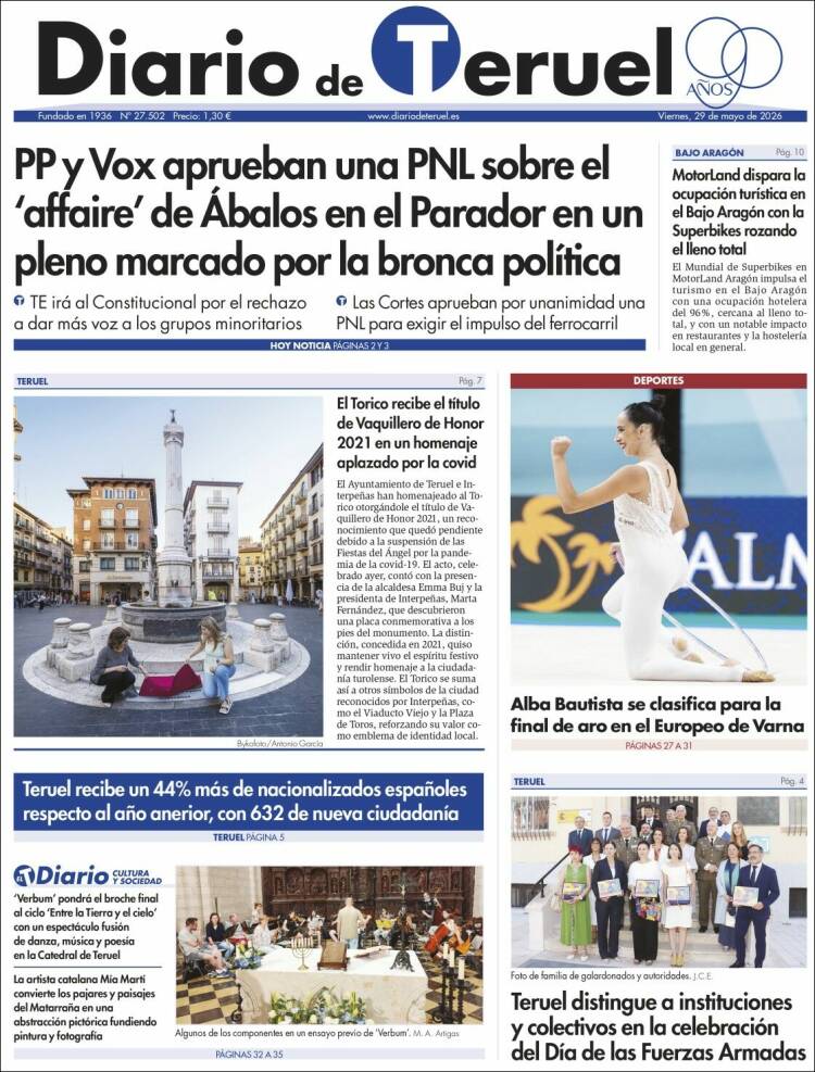 Portada de Diario de Teruel (España)