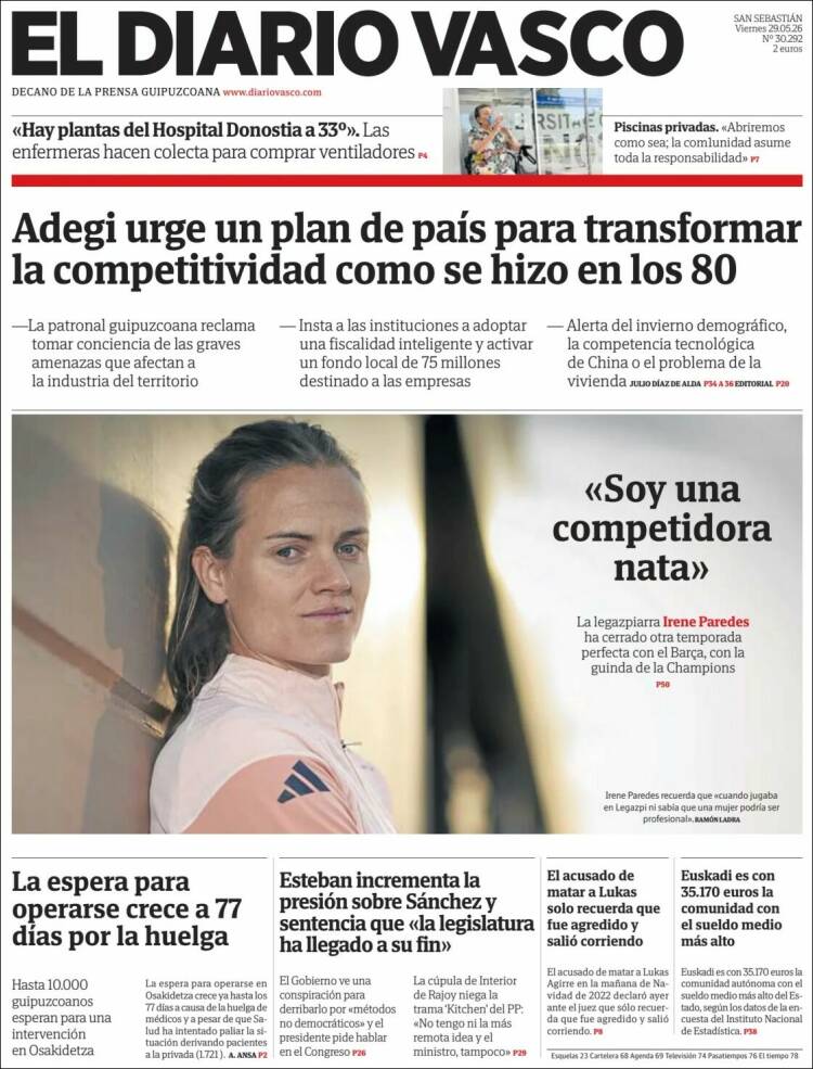 Portada de Diario Vasco (España)