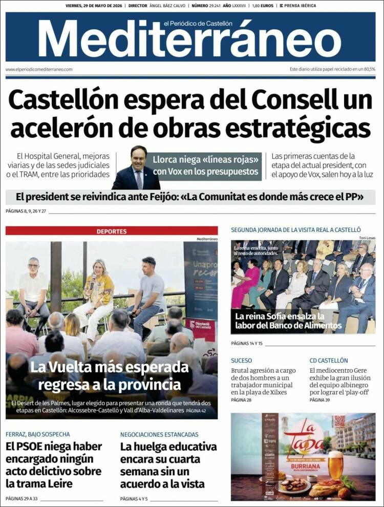 Portada de El Periódico Mediterraneo (España)