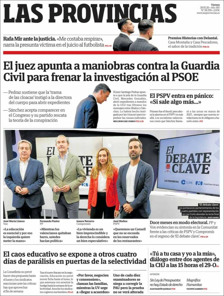 Portada de Las Provincias (España)