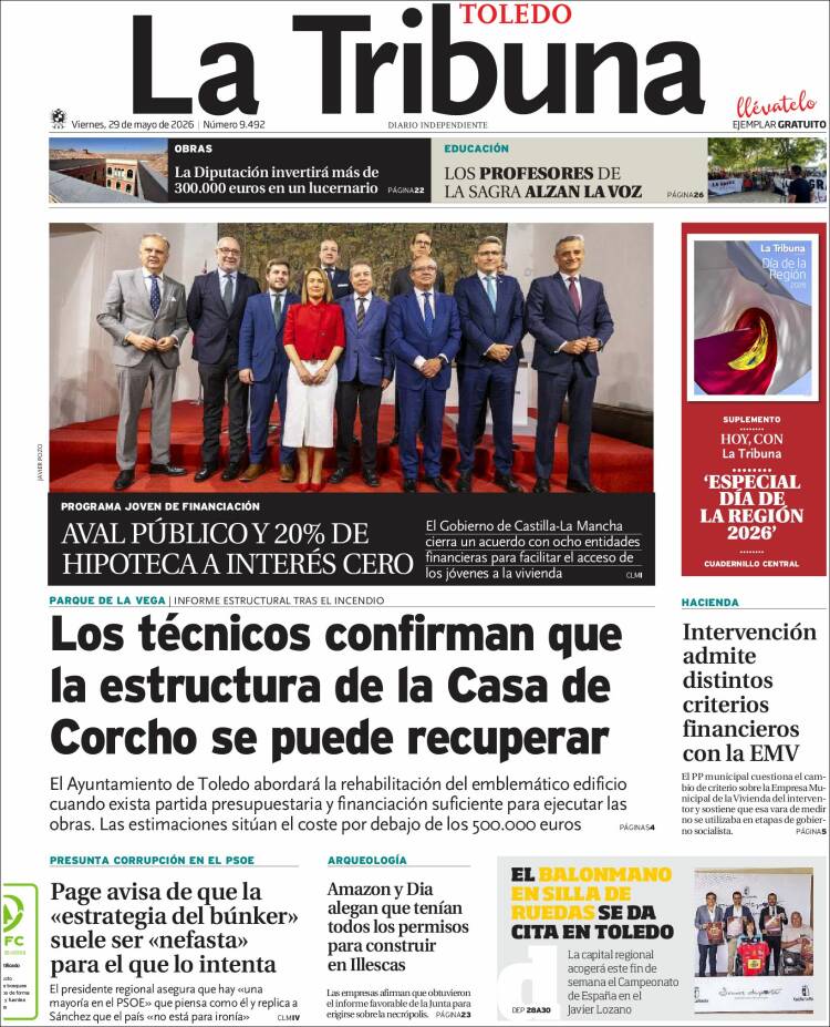 Portada de La Tribuna de Toledo (España)