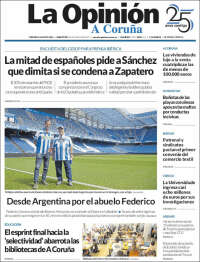 Portada de La Opinión de A Coruña (España)