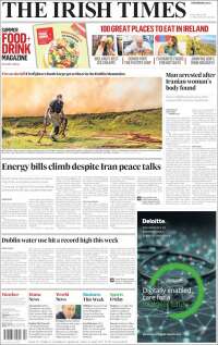 Portada de Irish Times (Irlanda)