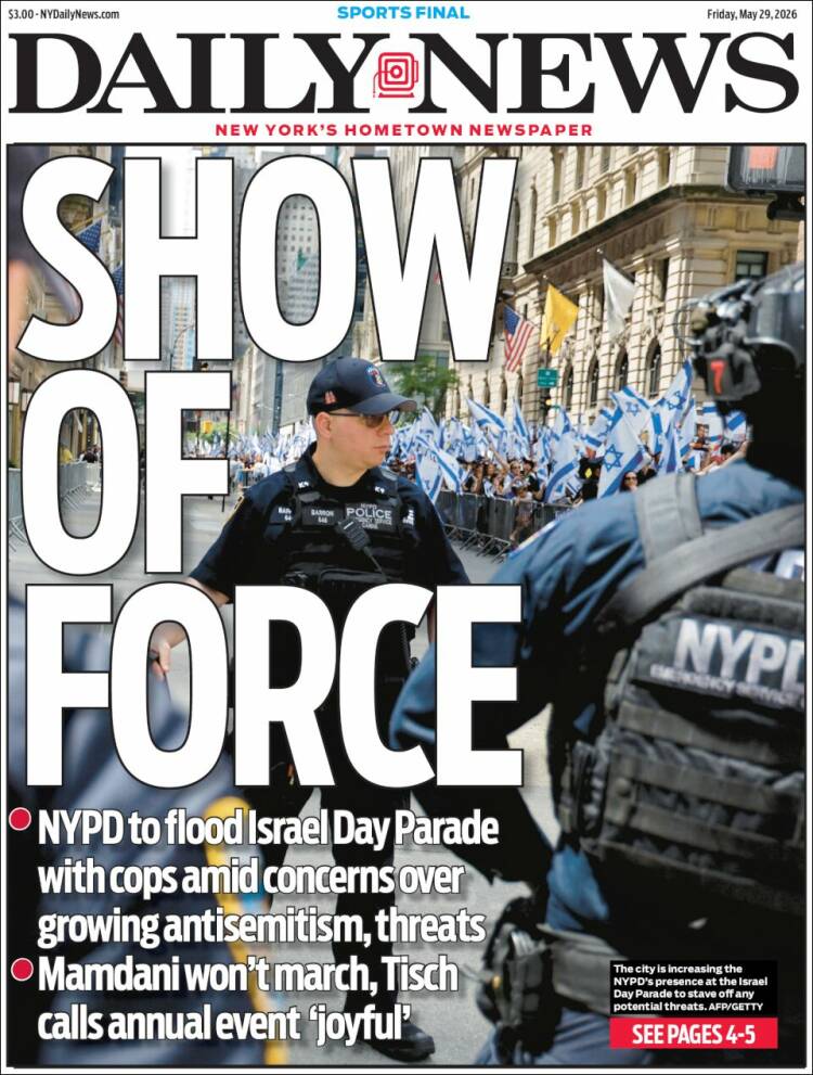 Portada de Daily News - New York (USA)
