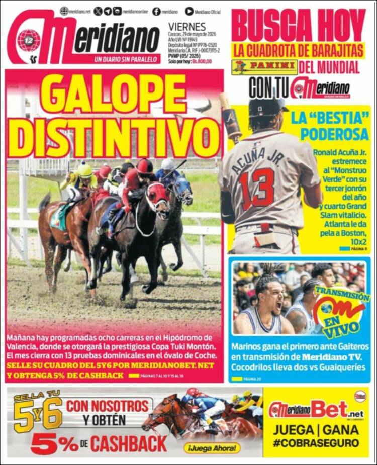 Portada de Meridiano (Venezuela)