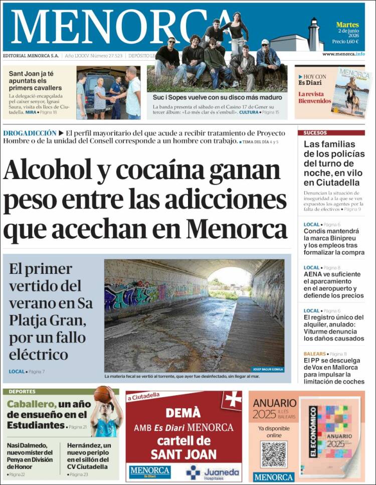 Portada de Menorca - Diario Insular (Spain)