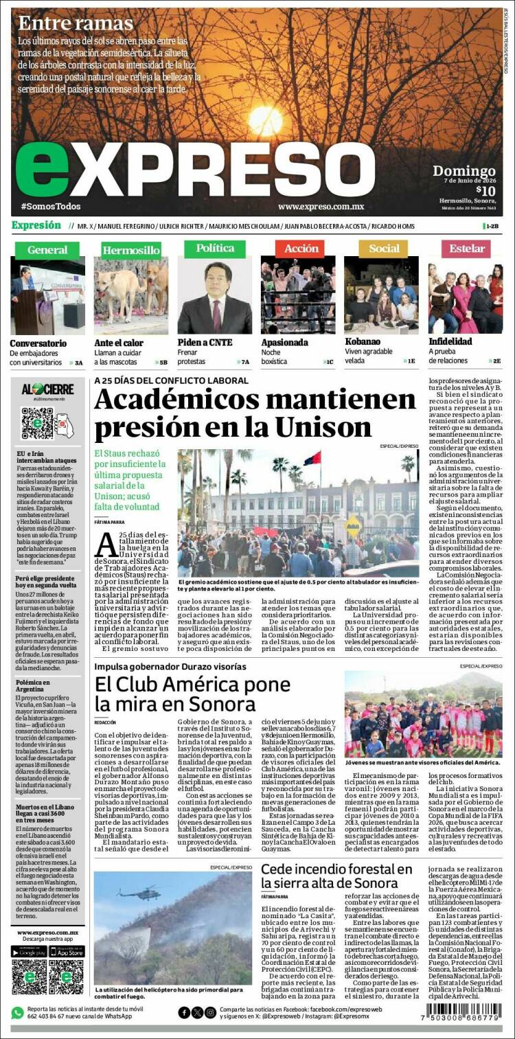 Portada de Expreso (México)