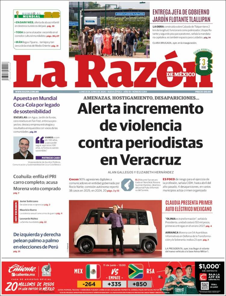 Portada de La Razón (México)