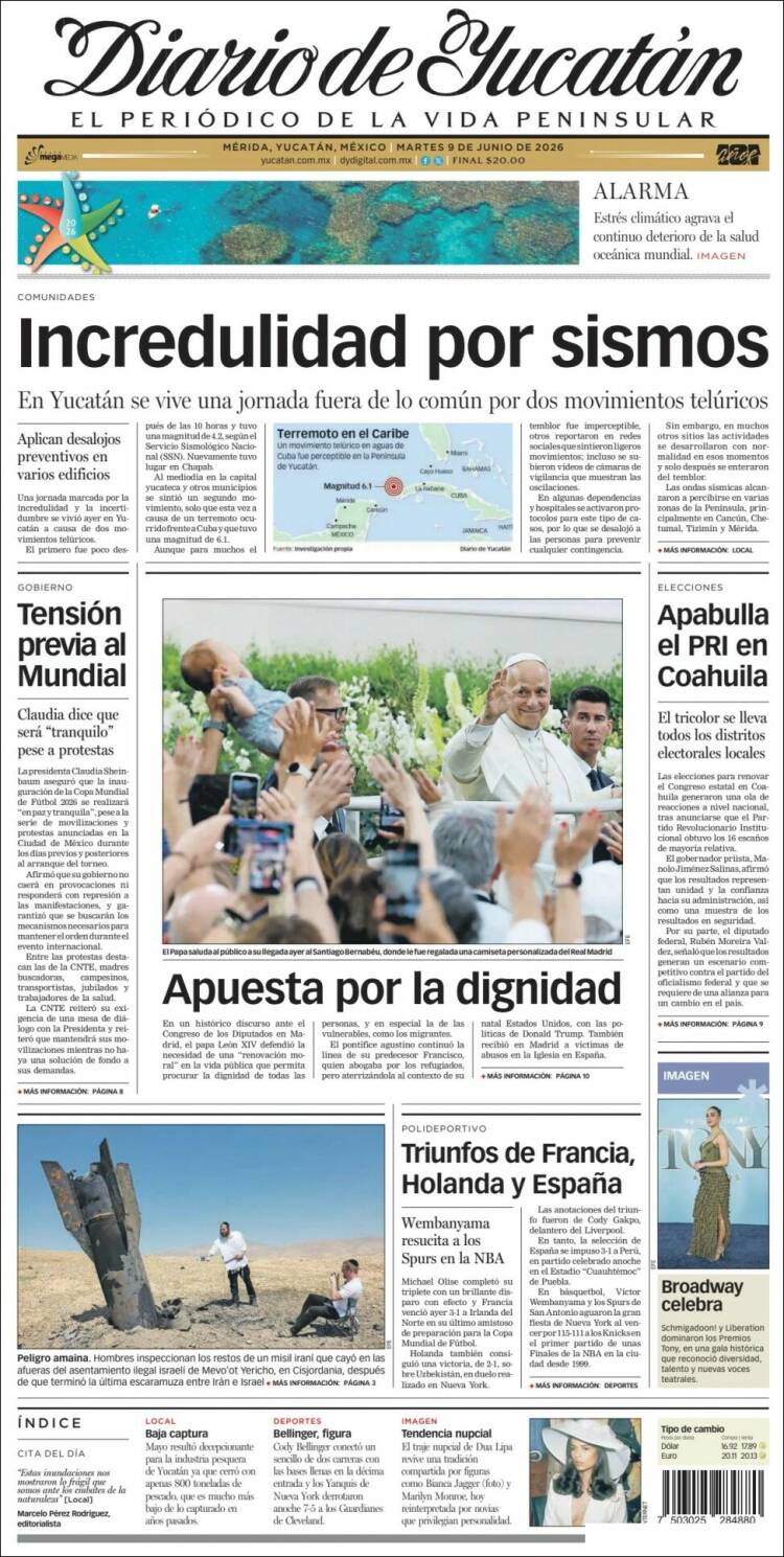Portada de Diario de Yucatán (Mexico)