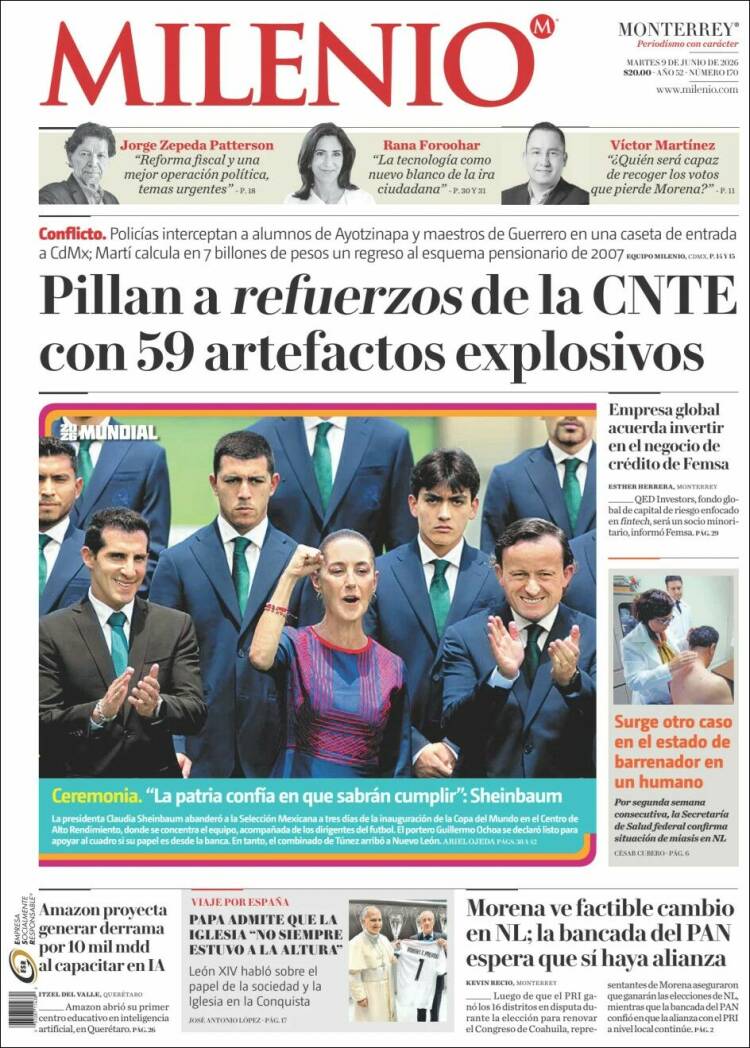 Portada de Milenio de Monterrey (Mexique)