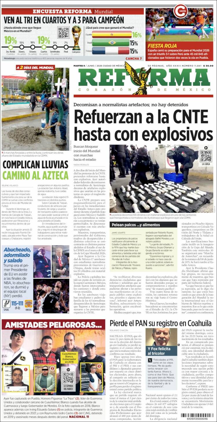 Portada de Reforma (México)