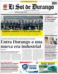 Portada de El Sol de Durango (Mexico)