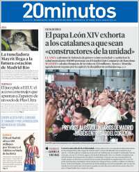 Portada de 20 Minutos - Madrid (Spain)