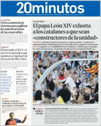 Portada de 20 Minutos - Valencia (Spain)