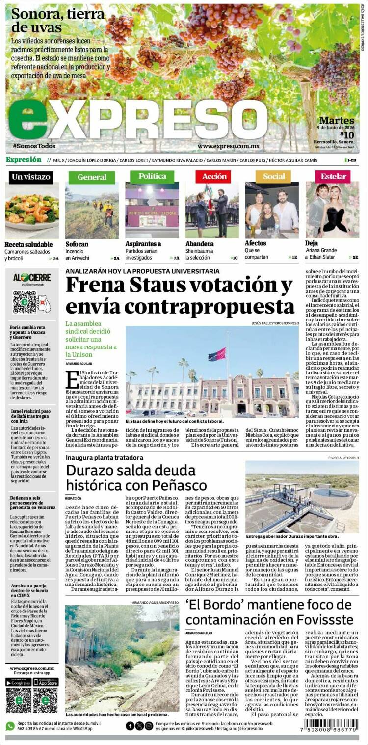 Portada de Expreso (México)