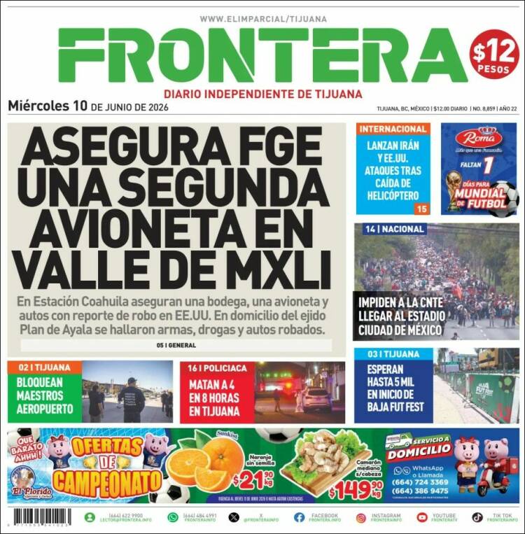 Portada de Frontera (México)