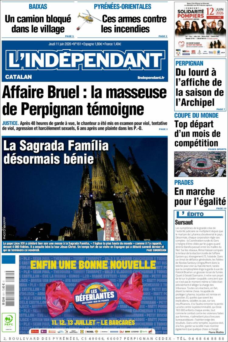 Portada de Le Indépendant (France)