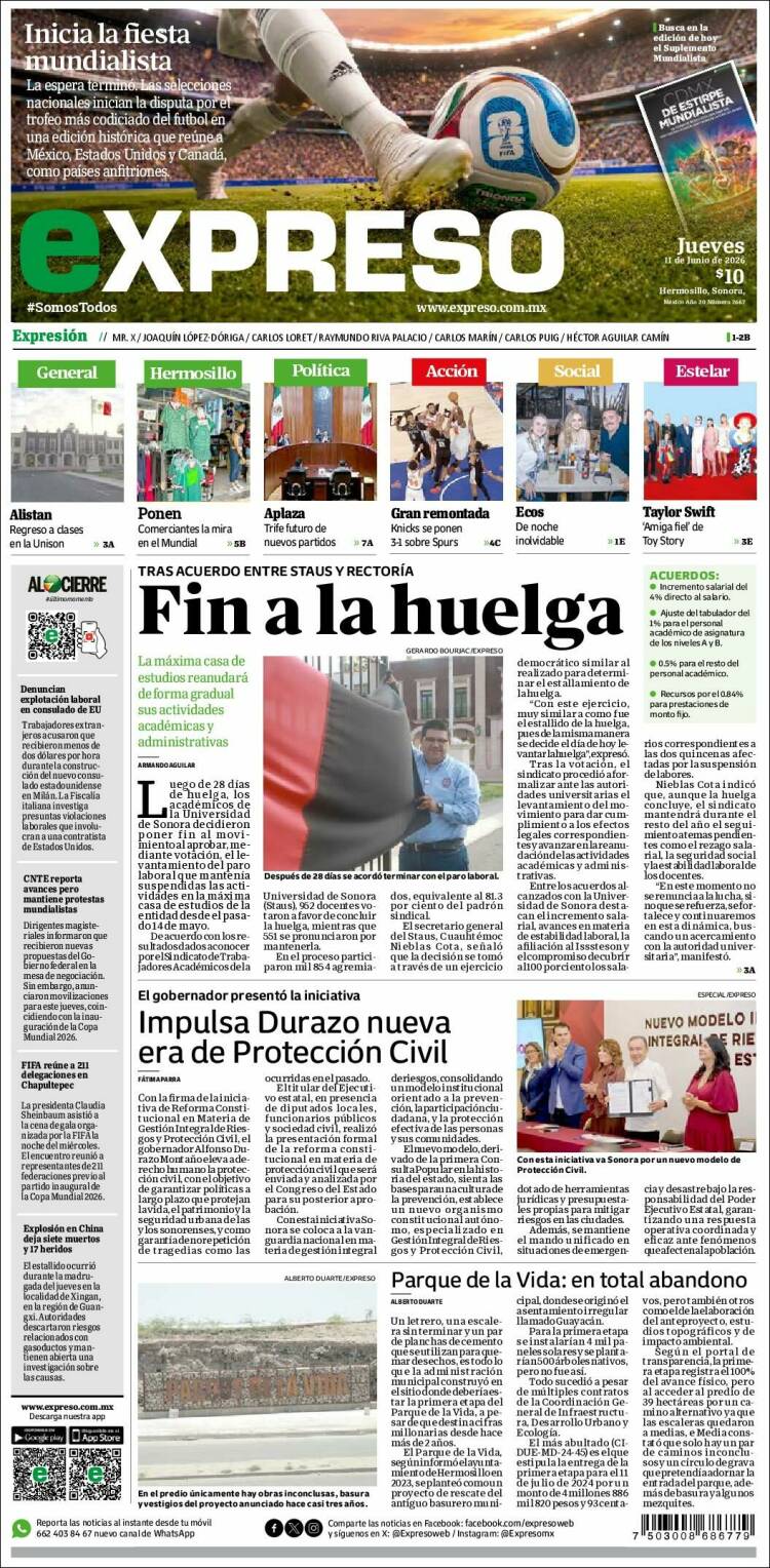 Portada de Expreso (México)