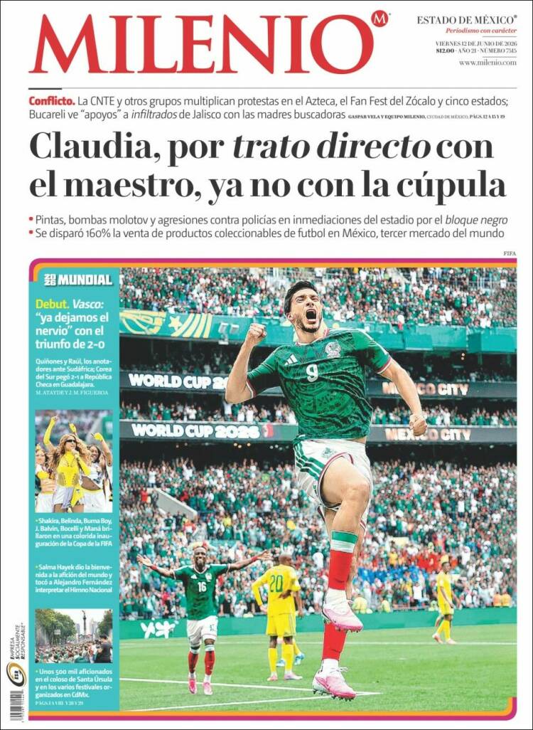 Portada de Milenio - Estado de México (México)