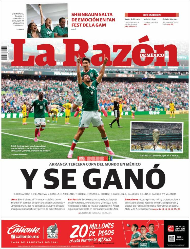 Portada de La Razón (México)
