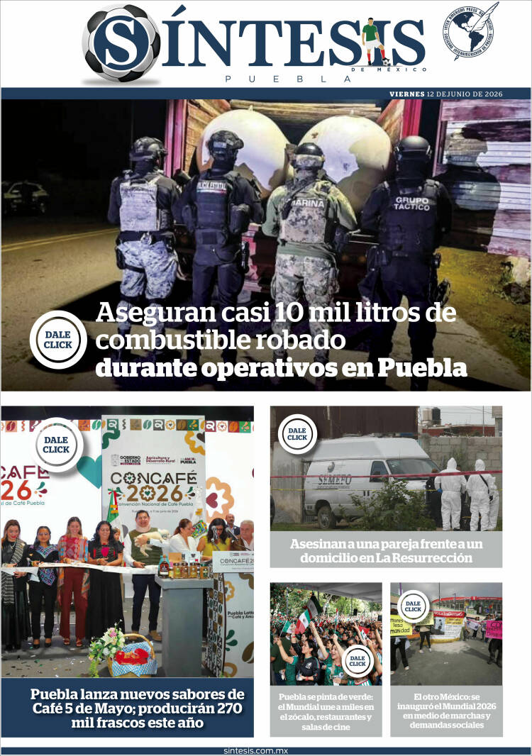 Portada de Síntesis - Puebla (México)