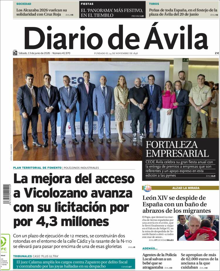 Portada de Diario de Ávila (Spain)