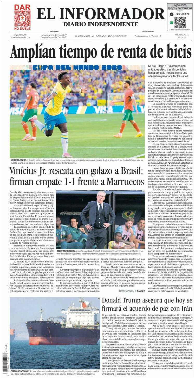 Portada de El Informador (México)