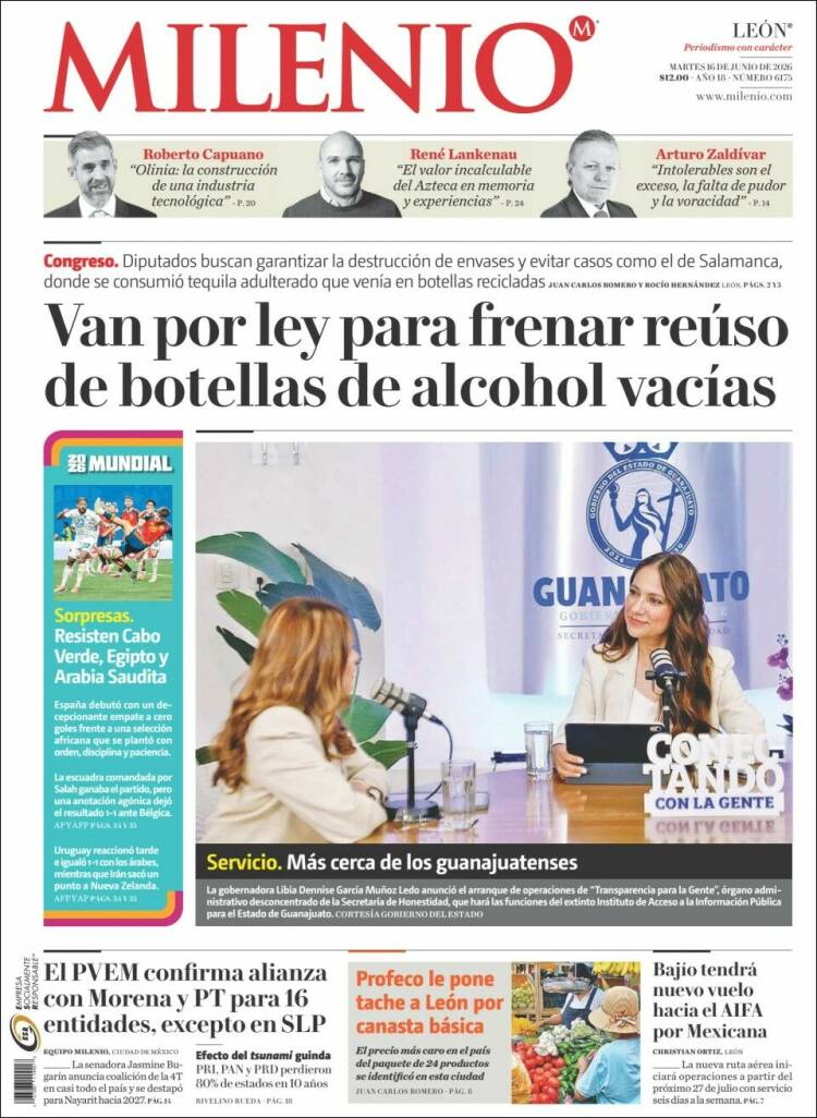 Portada de Milenio de León (México)