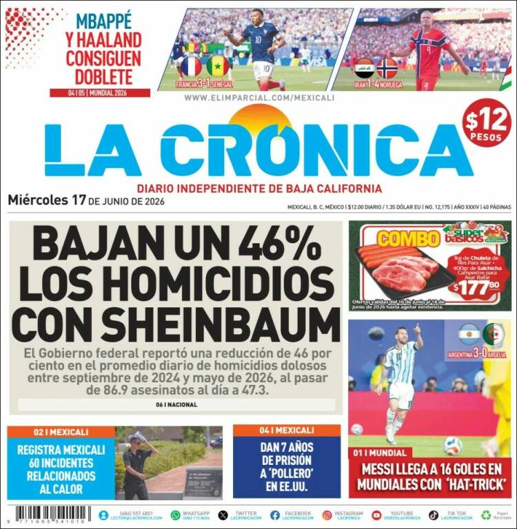 Portada de La Crónica de Baja California (México)