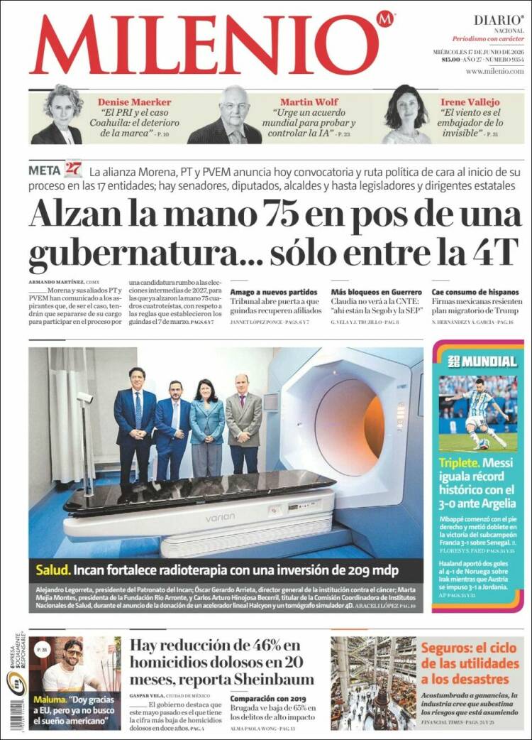 Portada de Milenio (México)