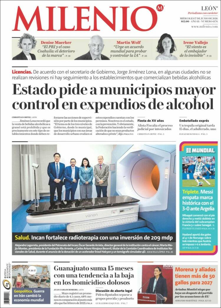 Portada de Milenio de León (México)