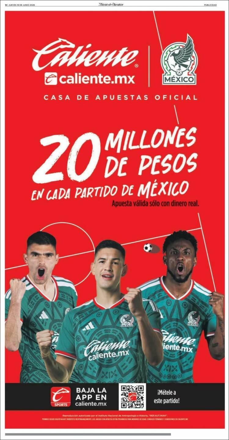 Portada de Diario de Yucatán (México)