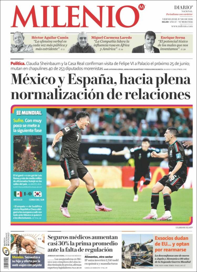 Portada de Milenio (México)