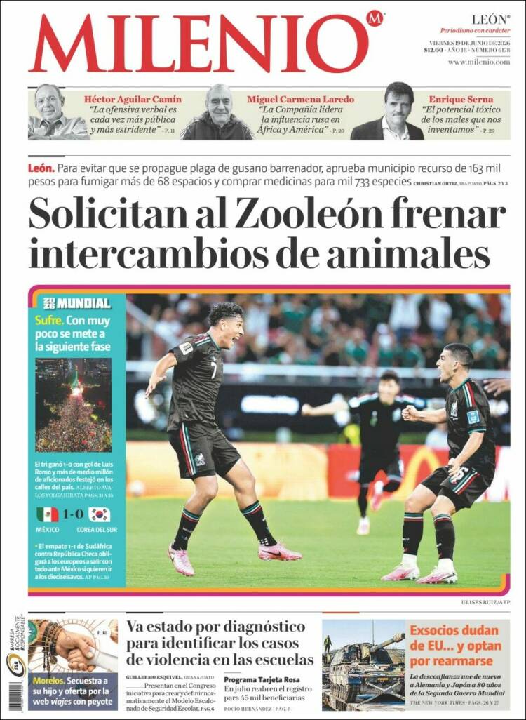 Portada de Milenio de León (México)