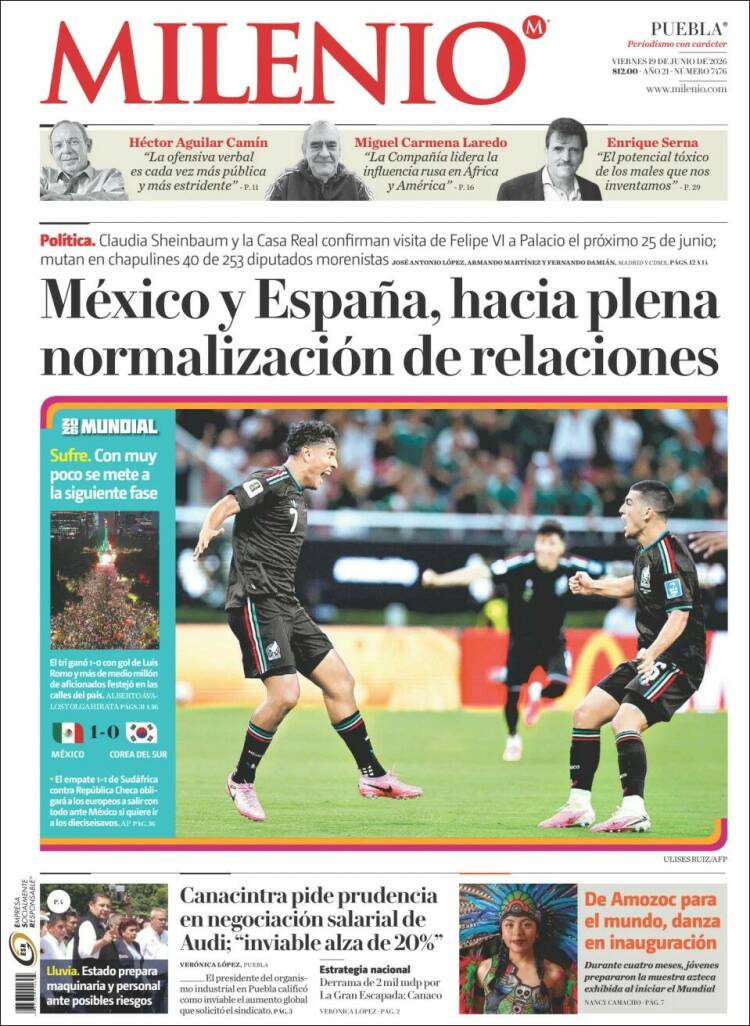 Portada de Milenio de Puebla (México)