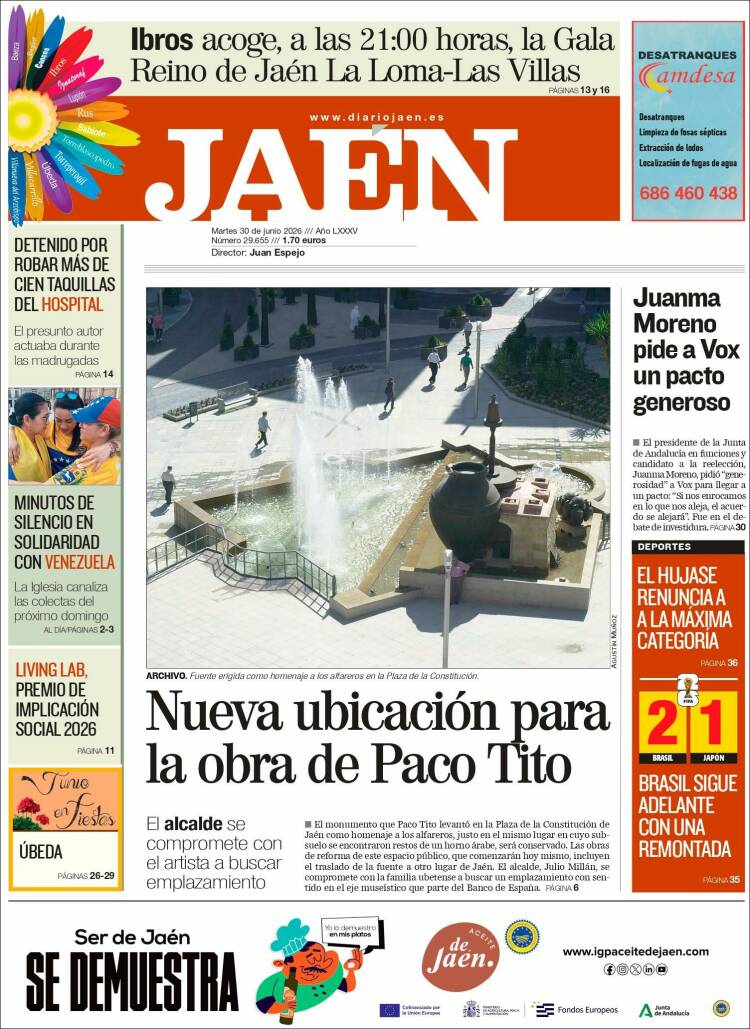 Portada de Diario Jaén (Spain)
