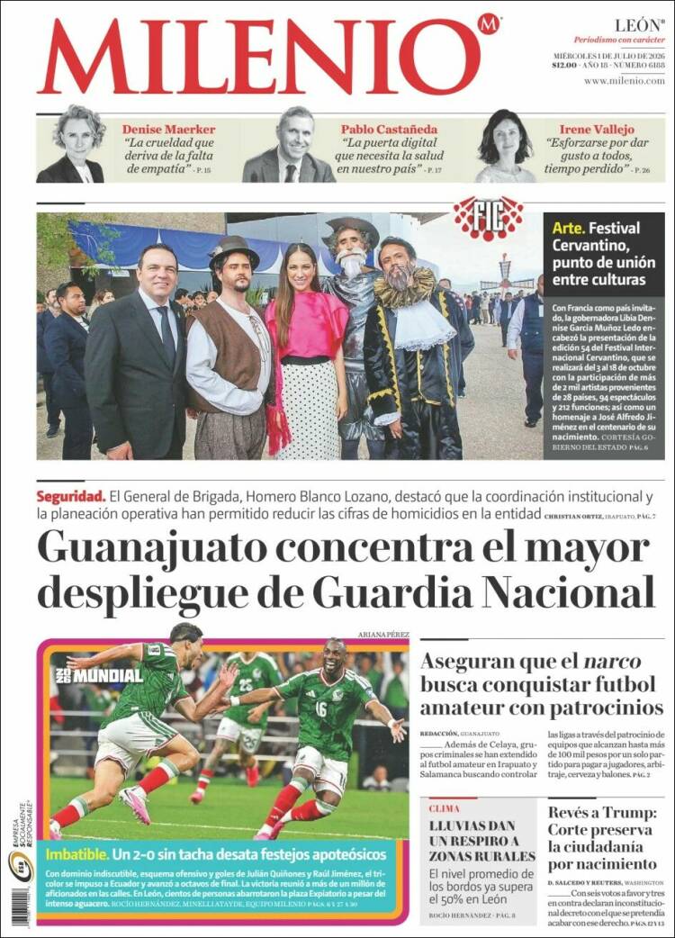 Portada de Milenio de León (México)