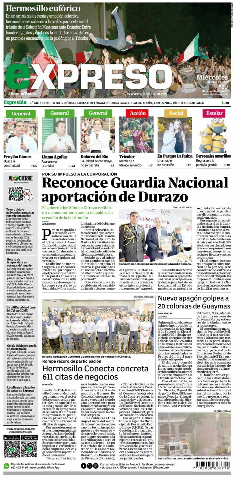 Portada de Expreso (México)