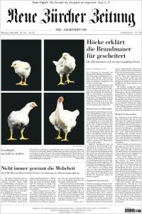 Portada de Neue Zürcher Zeitung (Switzerland)